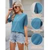 imageBlooming Jelly Womens Lace Short Sleeve Shirts Dressy Business Casual Summer Tops Ladies Pleated Spring Blouses 2025Blue Green