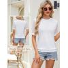 imageBlooming Jelly Womens Lace Short Sleeve Shirts Dressy Business Casual Summer Tops Ladies Pleated Spring Blouses 2025White