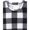 imageBlooming Jelly Womens Plaid Swing Dress Long Sleeve Round Neck Tunic Mini DressPlaid