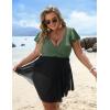 imageBlooming Jelly Womens Plus Size Swimsuit One Piece Tummy Control Bathing Suit Modest Curvy Cute Swim Dress Ladies SwimwearArmy Green  Black