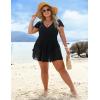 imageBlooming Jelly Womens Plus Size Swimsuit One Piece Tummy Control Bathing Suit Modest Curvy Cute Swim Dress Ladies SwimwearBlack