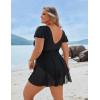 imageBlooming Jelly Womens Plus Size Swimsuit One Piece Tummy Control Bathing Suit Modest Curvy Cute Swim Dress Ladies SwimwearBlack