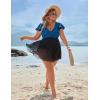 imageBlooming Jelly Womens Plus Size Swimsuit One Piece Tummy Control Bathing Suit Modest Curvy Cute Swim Dress Ladies SwimwearBlue  Black