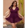 imageBlooming Jelly Womens Plus Size Swimsuit One Piece Tummy Control Bathing Suit Modest Curvy Cute Swim Dress Ladies SwimwearBurgundy