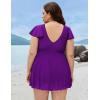 imageBlooming Jelly Womens Plus Size Swimsuit One Piece Tummy Control Bathing Suit Modest Curvy Cute Swim Dress Ladies SwimwearPurple