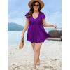 imageBlooming Jelly Womens Plus Size Swimsuit One Piece Tummy Control Bathing Suit Modest Curvy Cute Swim Dress Ladies SwimwearPurple