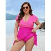 imageBlooming Jelly Womens Plus Size Swimsuit One Piece Tummy Control Bathing Suit Modest Curvy Cute Swim Dress Ladies SwimwearRose Pink