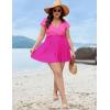imageBlooming Jelly Womens Plus Size Swimsuit One Piece Tummy Control Bathing Suit Modest Curvy Cute Swim Dress Ladies SwimwearRose Pink