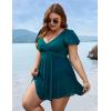 imageBlooming Jelly Womens Plus Size Swimsuit One Piece Tummy Control Bathing Suit Modest Curvy Cute Swim Dress Ladies SwimwearTeal
