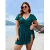 imageBlooming Jelly Womens Plus Size Swimsuit One Piece Tummy Control Bathing Suit Modest Curvy Cute Swim Dress Ladies SwimwearTeal