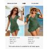 imageBlooming Jelly Womens Tummy Control Swimsuits One Piece Bathing Suit Plus Size Swim Dress Modest Ruffle SwimwearArmy Green