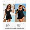 imageBlooming Jelly Womens Tummy Control Swimsuits One Piece Bathing Suit Plus Size Swim Dress Modest Ruffle SwimwearBlack