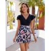 imageBlooming Jelly Womens Tummy Control Swimsuits One Piece Bathing Suit Plus Size Swim Dress Modest Ruffle SwimwearBlack and Floral