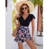 imageBlooming Jelly Womens Tummy Control Swimsuits One Piece Bathing Suit Plus Size Swim Dress Modest Ruffle SwimwearBlack and Floral