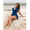 imageBlooming Jelly Womens Tummy Control Swimsuits One Piece Bathing Suit Plus Size Swim Dress Modest Ruffle SwimwearBlue
