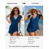 imageBlooming Jelly Womens Tummy Control Swimsuits One Piece Bathing Suit Plus Size Swim Dress Modest Ruffle SwimwearBlue