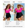 imageBlooming Jelly Womens Tummy Control Swimsuits One Piece Bathing Suit Plus Size Swim Dress Modest Ruffle SwimwearHot Pink and Black