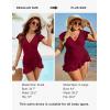imageBlooming Jelly Womens Tummy Control Swimsuits One Piece Bathing Suit Plus Size Swim Dress Modest Ruffle SwimwearRed