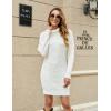 imageBlooming Jelly Womens Turtleneck Long Sleeve Cable Knit Chunky Pullover Fall Sweater Dresses 2023Offwhite