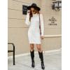 imageBlooming Jelly Womens Turtleneck Long Sleeve Cable Knit Chunky Pullover Fall Sweater Dresses 2023Offwhite