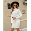 imageBlooming Jelly Womens Turtleneck Long Sleeve Cable Knit Chunky Pullover Fall Sweater Dresses 2023Offwhite