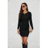 imageBlooming Jelly Womens Work Dresses T Shirt Dress Short Sleeve Dress Eyelet Casual Fall Dresses 2023Black Long Sleeve