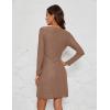 imageBlooming Jelly Womens Work Dresses T Shirt Dress Short Sleeve Dress Eyelet Casual Fall Dresses 2023Khaki Long Sleeve
