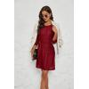imageBlooming Jelly Womens Work Dresses T Shirt Dress Short Sleeve Dress Eyelet Casual Fall Dresses 2023Wine Red Long Sleeve