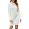 imageBlooming Jelly Womens Turtleneck Long Sleeve Cable Knit Chunky Pullover Fall Sweater Dresses 2023Offwhite