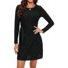 imageBlooming Jelly Womens Work Dresses T Shirt Dress Short Sleeve Dress Eyelet Casual Fall Dresses 2023Black Long Sleeve