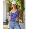 imageBlooming Jelly Women Ribbed Tank Top with Built in Bra Sleeveless Camisole Tops Y2K Spring Summer Cami 2025Blue Yellow
