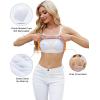 imageBlooming Jelly Women Ribbed Tank Top with Built in Bra Sleeveless Camisole Tops Y2K Spring Summer Cami 2025Pink2 Striped