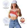imageBlooming Jelly Women Ribbed Tank Top with Built in Bra Sleeveless Camisole Tops Y2K Spring Summer Cami 2025Red Striped