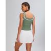 imageBlooming Jelly Women Workout Tank Tops Color Block Athletic Tops Crop Yoga Tops with Built in BraArmy Green