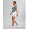 imageBlooming Jelly Women Workout Tank Tops Color Block Athletic Tops Crop Yoga Tops with Built in BraArmy Green
