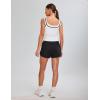 imageBlooming Jelly Women Workout Tank Tops Color Block Athletic Tops Crop Yoga Tops with Built in BraWhite