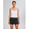 imageBlooming Jelly Women Workout Tank Tops Color Block Athletic Tops Crop Yoga Tops with Built in BraWhite