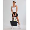 imageBlooming Jelly Women Workout Tank Tops Color Block Athletic Tops Crop Yoga Tops with Built in BraWhite