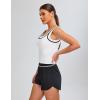 imageBlooming Jelly Women Workout Tank Tops Color Block Athletic Tops Crop Yoga Tops with Built in BraWhite