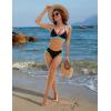 imageBlooming Jelly Womens Bikini Set Two Piece Swimsuit Triangle Top String Mid Rise Bottom Cheeky Bathing SuitBlack
