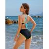 imageBlooming Jelly Womens Bikini Set Two Piece Swimsuit Triangle Top String Mid Rise Bottom Cheeky Bathing SuitBlack
