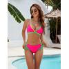 imageBlooming Jelly Womens Bikini Set Two Piece Swimsuit Triangle Top String Mid Rise Bottom Cheeky Bathing SuitHot Pink