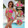 imageBlooming Jelly Womens Bikini Set Two Piece Swimsuit Triangle Top String Mid Rise Bottom Cheeky Bathing SuitHot Pink