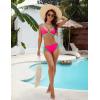 imageBlooming Jelly Womens Bikini Set Two Piece Swimsuit Triangle Top String Mid Rise Bottom Cheeky Bathing SuitHot Pink
