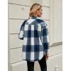 imageBlooming Jelly Womens Flannel Plaid Shirts Button Down Long Sleeve Fall Shackets Jackets 2025 with PocketsBlue