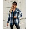 imageBlooming Jelly Womens Flannel Plaid Shirts Button Down Long Sleeve Fall Shackets Jackets 2025 with PocketsBlue
