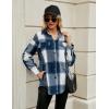 imageBlooming Jelly Womens Flannel Plaid Shirts Button Down Long Sleeve Fall Shackets Jackets 2025 with PocketsBlue