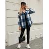 imageBlooming Jelly Womens Flannel Plaid Shirts Button Down Long Sleeve Fall Shackets Jackets 2025 with PocketsBlue