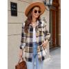 imageBlooming Jelly Womens Flannel Plaid Shirts Button Down Long Sleeve Fall Shackets Jackets 2025 with PocketsBrown