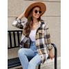 imageBlooming Jelly Womens Flannel Plaid Shirts Button Down Long Sleeve Fall Shackets Jackets 2025 with PocketsBrown